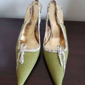 Dolce & Gabbana Italian Moss Green slingback heels
